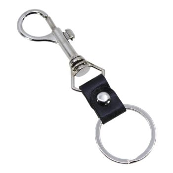 Swivel Leatherette Belt Clip Keyring