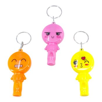 Assorted Flashing Emoji Whistel Keyrings (£0.30p Each)