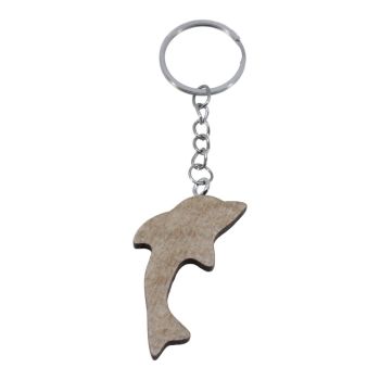 Wooden Dolphin Keyrings 