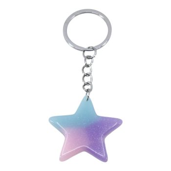 Multicolour Glitter Star Keyrings