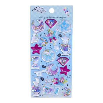 Assorted Confetti Filled Embossed Stickers (50p per sheet)