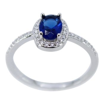 Silver Clear & Sapphire CZ Ring (£7.95 Each)