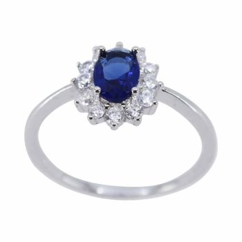 Silver Clear & Sapphire CZ Ring (£9.95 Each)