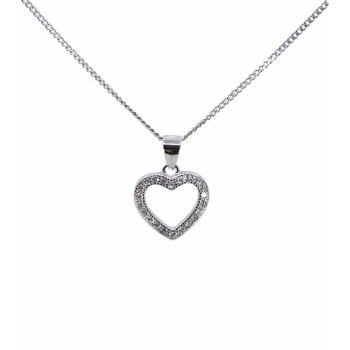 Silver Clear CZ Heart Pendant (£4.60 Each)