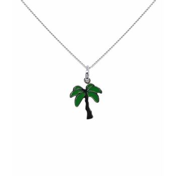Silver Green Enamelled Palm Tree Pendant (£8.80 Each)