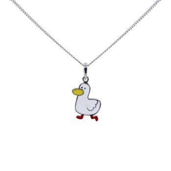 Silver Enamelled Duck Pendant £8.80