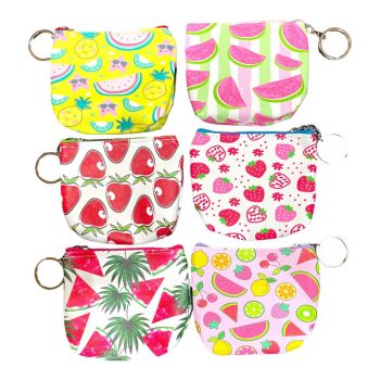 Assorted kids Fruit Design purses On key Chain. ( £0.40 Each )