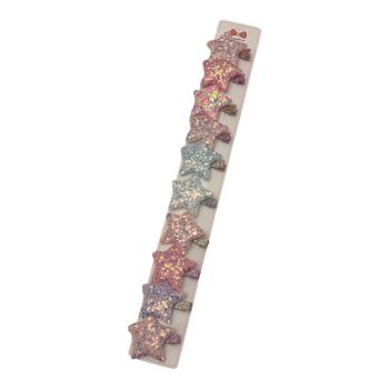 Girls Sequin Star On Glitter Fabric Covered Concord Clip (£0.30 Each )