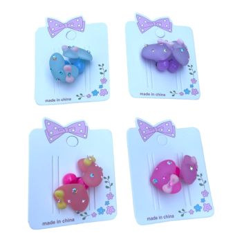Girls Acrylic Heart Elastics With Ab Crystal Stones (£0.33 Each )