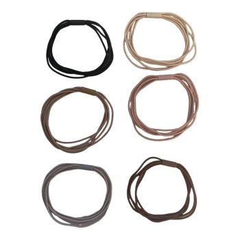 Multi Strand hair Elastics In Natural Colours Or Black-(£0.30 For 3 Pcs )