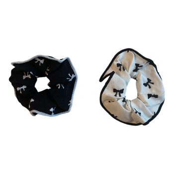 Ladies/Girls Monochrome Textured Scrunchies -(£0.40 Each )