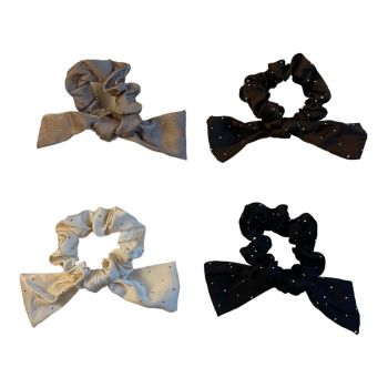 Ladies Bow Satin scrunchies Scrunchies -(0.45 Each )