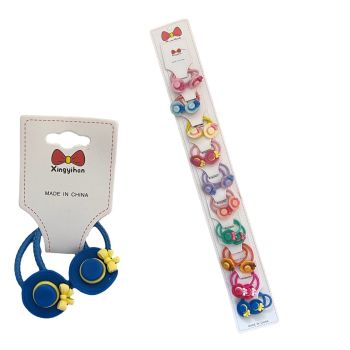 Girls Hat Motif Hair Elastics -(£0.30 Per Pair )