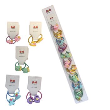 Girls Assorted Accessories Motif Hair Elastics -(£0.30 Each )