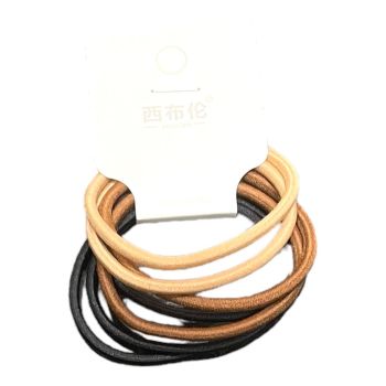 Girls  Assorted  Natural And Black Snag Free Hair Elastics (£0.30 Per Card 7 Pcs  )