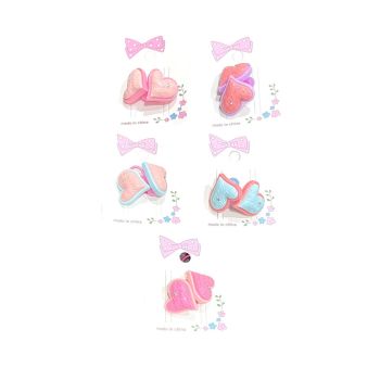 Girls Summer Pastel Heart Elastics -(£0.30 Each )