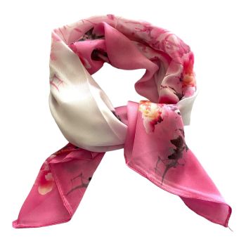 New Design Super Soft Matt Satin Floral Print Silk feel Square Scarf