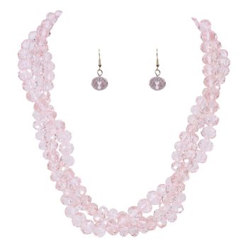 Glass Bead Choker and Pierced Drop Earrings Set (£3.30 per set)
