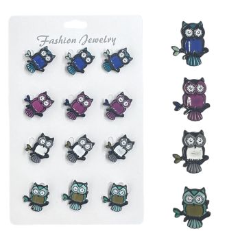 Enamel Owl Brooches (£0.40 Each )