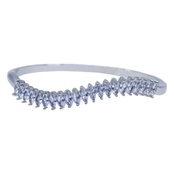 Gold or Rhodium colour plated bangle with genuine Clear crystal stones.