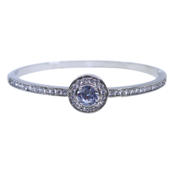 Gold or Rhodium colour plated bangle with genuine Clear crystal stones.
