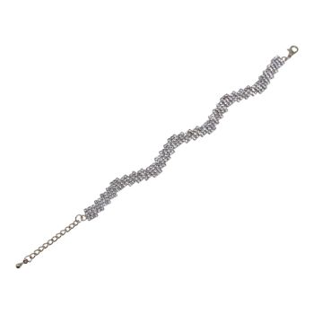 Ladies Gold or Rhodium colour plated bracelet with genuine Clear crystal stones.

