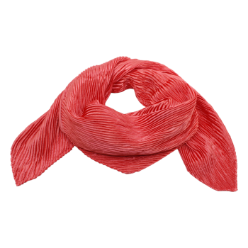 Satin feel pleated square scarves.

