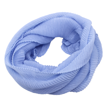 Pleated cotton feel, endless loop scarves.
