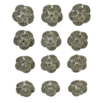  Small Diamante Rose Brooches 