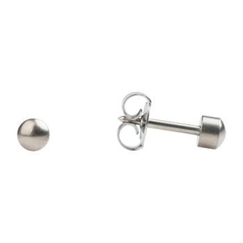 3mm Regular Polished Titanium Traditional Ball Stud Earrings