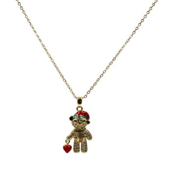 Diamante & Enamelled Christmas Bear Pendant