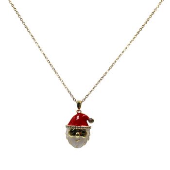 Diamante & Enamelled Christmas Santa Pendant