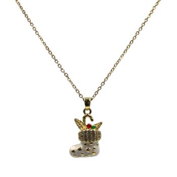 Diamante & Enamelled Christmas Stocking Pendant
