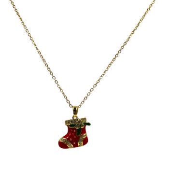 Diamante & Enamelled Christmas Stocking Pendant