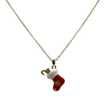 Diamante & Enamelled Christmas Stocking Pendant