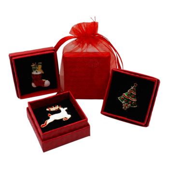 24 Assorted DIY Christmas Mini Brooches Offer