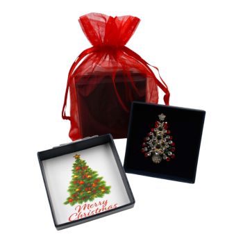 Boxed Christmas Tree Brooch 