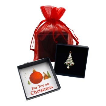 Boxed Christmas Tree Brooch 