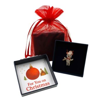 Boxed Christmas Reindeer Brooch