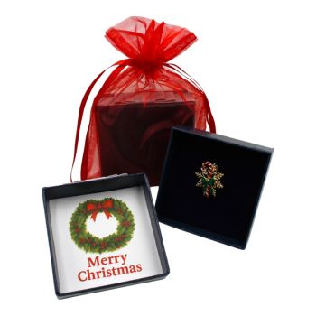 Boxed Christmas Candy Cane Brooch