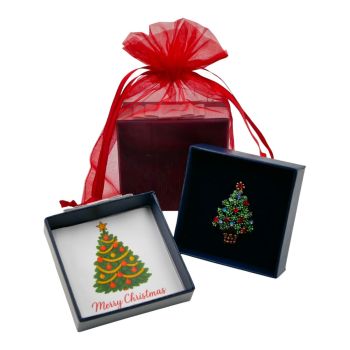 Boxed Christmas Tree Brooch 