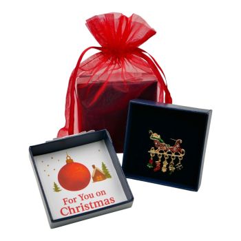 Boxed Christmas Sleigh Brooch 
