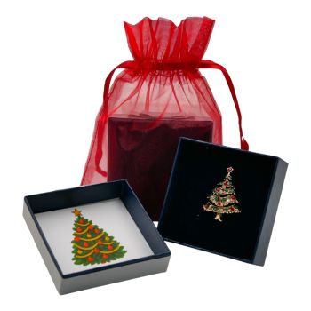 Boxed Christmas Tree Brooch 