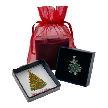 Boxed Christmas Tree Brooch 