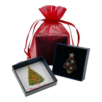 Boxed Christmas Tree Brooch 