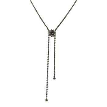 Rhodium or Gold colour plated necklace with genuine Clear crystal stones.

