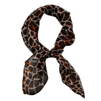 Leopard Print Square Chiffon Scarf