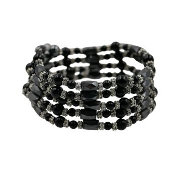 Multi-function, magnetic Haematite bracelet/necklace.
Measuring approx 35 inches.
