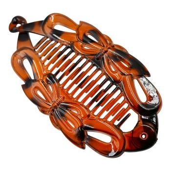 Tortoiseshell butterfly banana clips.