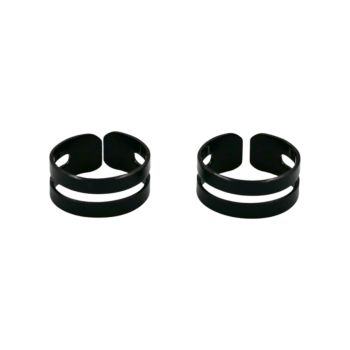 Plain Black Plated Ear Cuffs